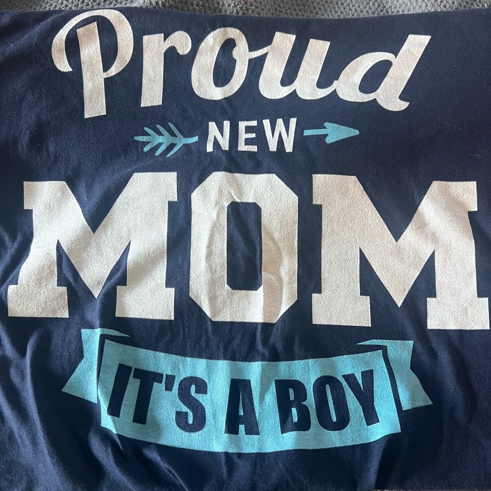 Soft Navy “Proud New Mom” T-shirt